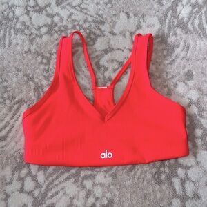 Alo neon coral bra size small